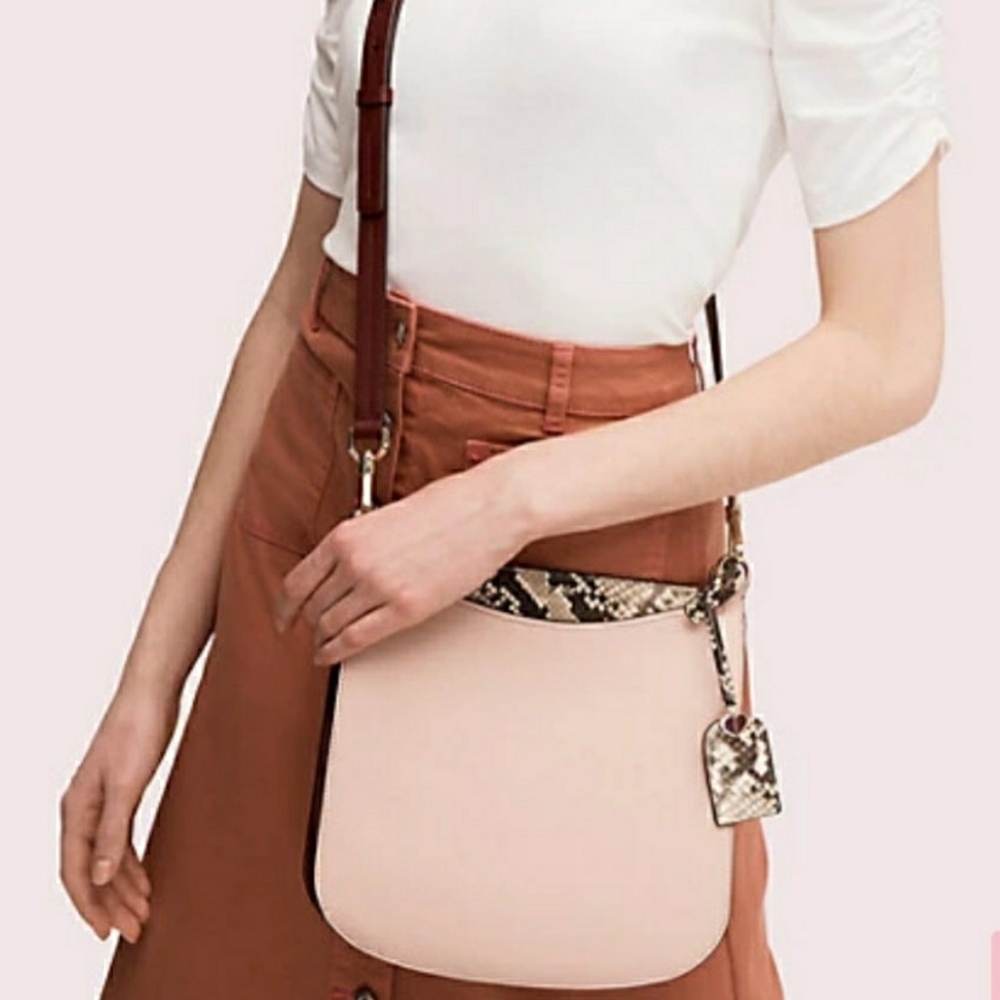 Kate Spade Embossed Snake-print Large Crossbody